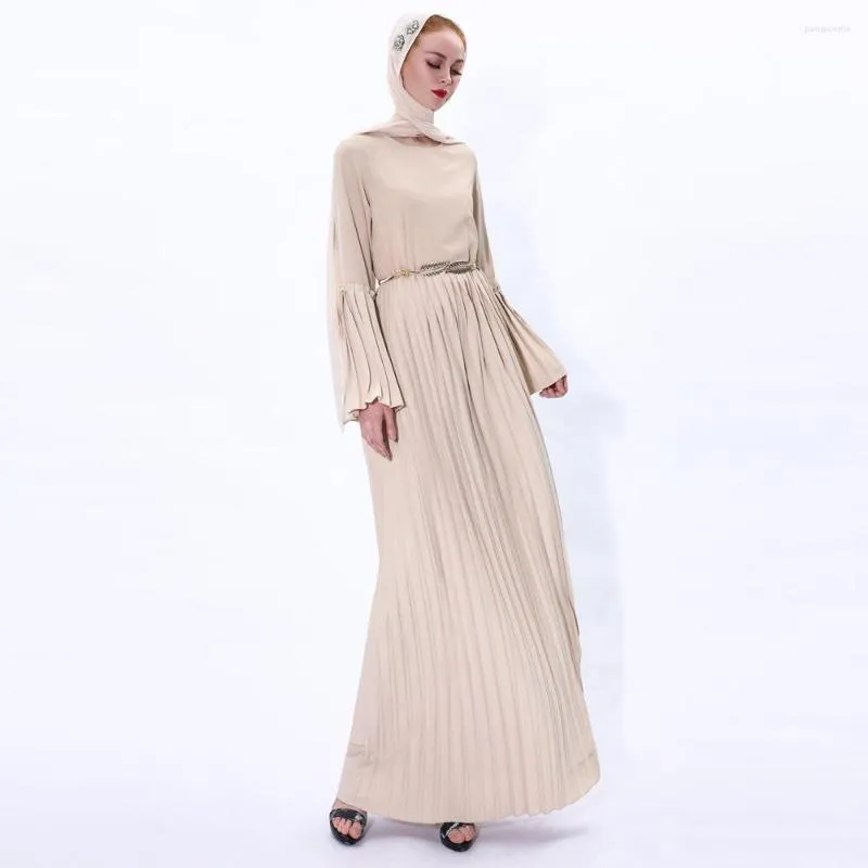 Etniska kläder Kvinnors muslimska klänning Eid Mubarak Kaftan Dubai Abaya Arab Islam Fashion Fleared Sleeve Casual Ladies Islamic Long Maxi