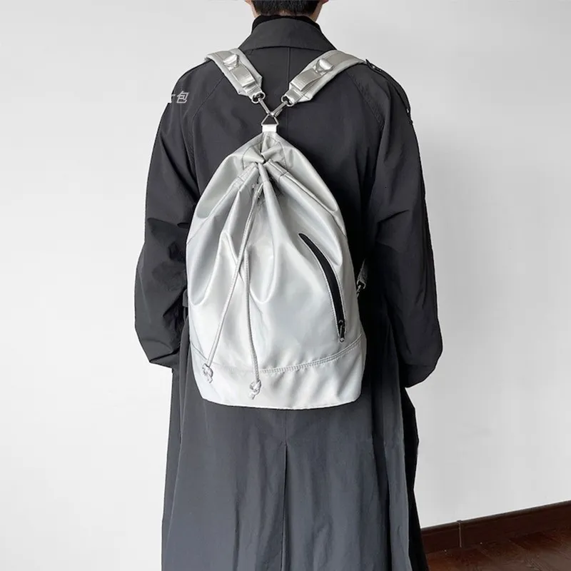 Schooltassen Koreaanse stijl Drawtring Vrouwen rugzak waterdichte nylon tassen tienermeisjes rugzakken voor vrouwelijke grote capaciteit Bagpack 230314