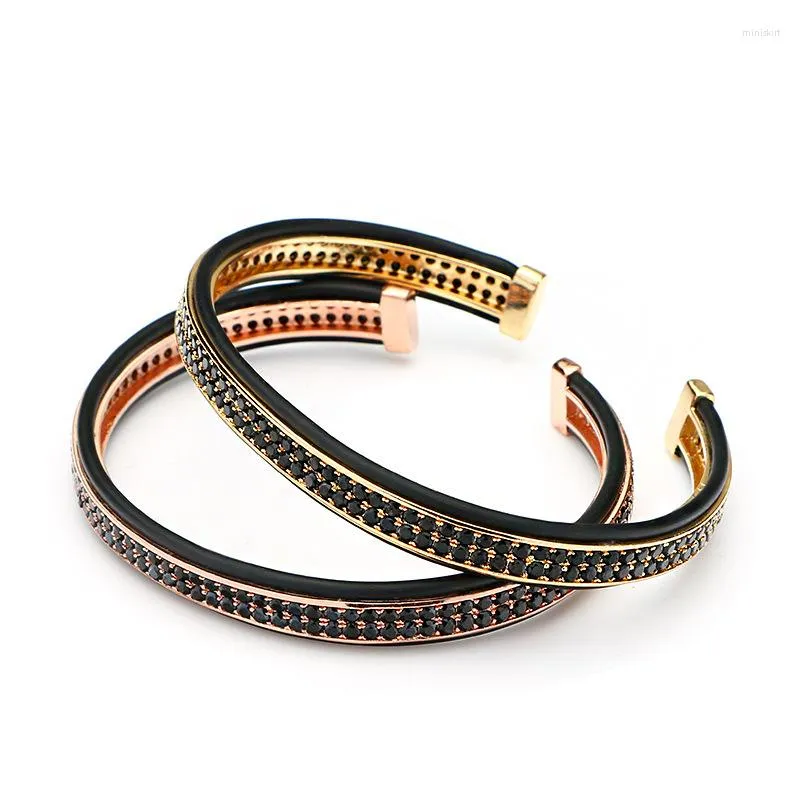 Bangle BC Anil Arjandas Leather Armband Gold Color Micro Pave CZ Watch Protecing Macrame for Men