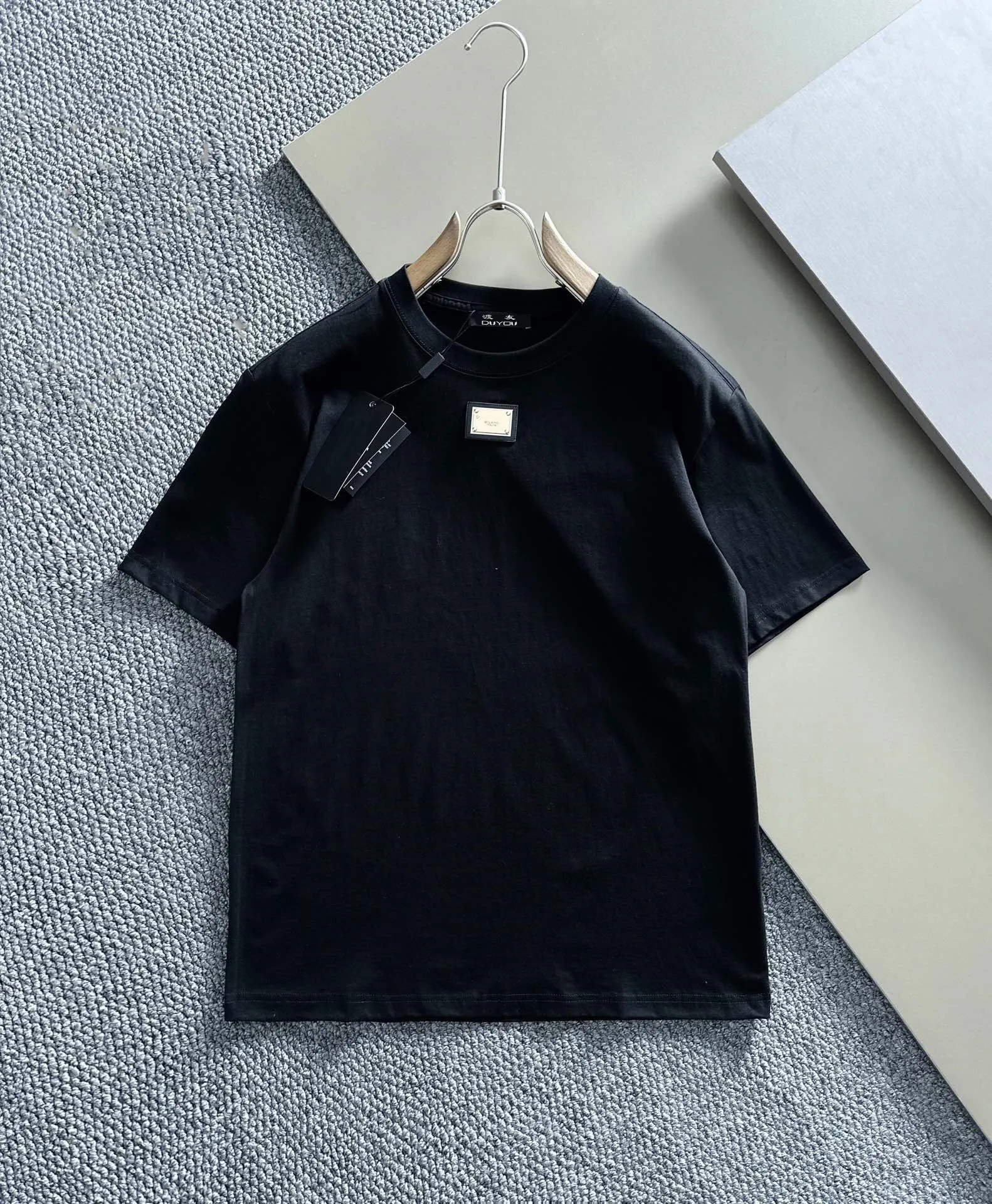 DUYOU T-shirt surdimensionné avec des lettres de lavage en jersey vintage T-shirt 100% coton Hommes Casuals T-shirts de base Femmes Qualité Tops classiques DY8976