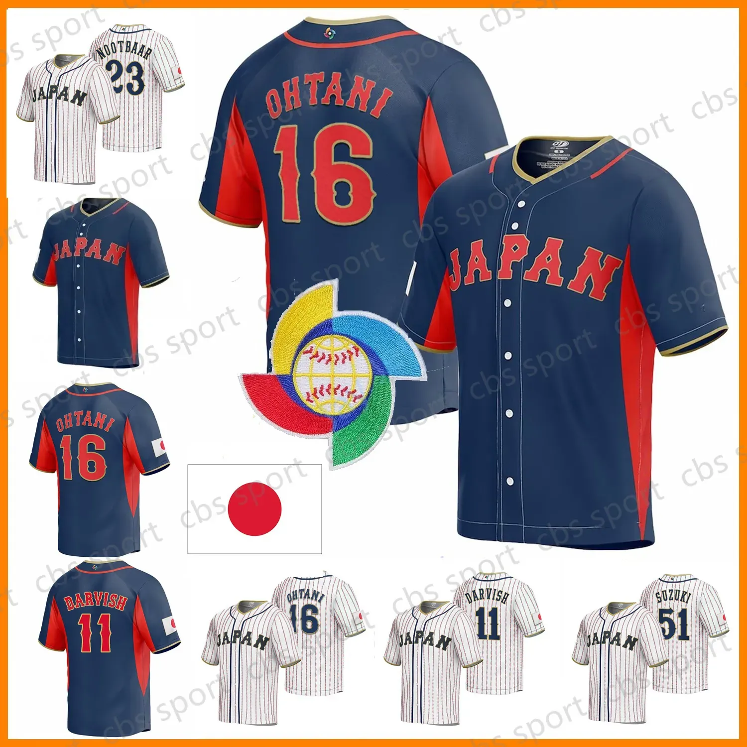 Custom 2023 WBC WBC Japan 16 Shohei Ohtani Jersey World Baseball