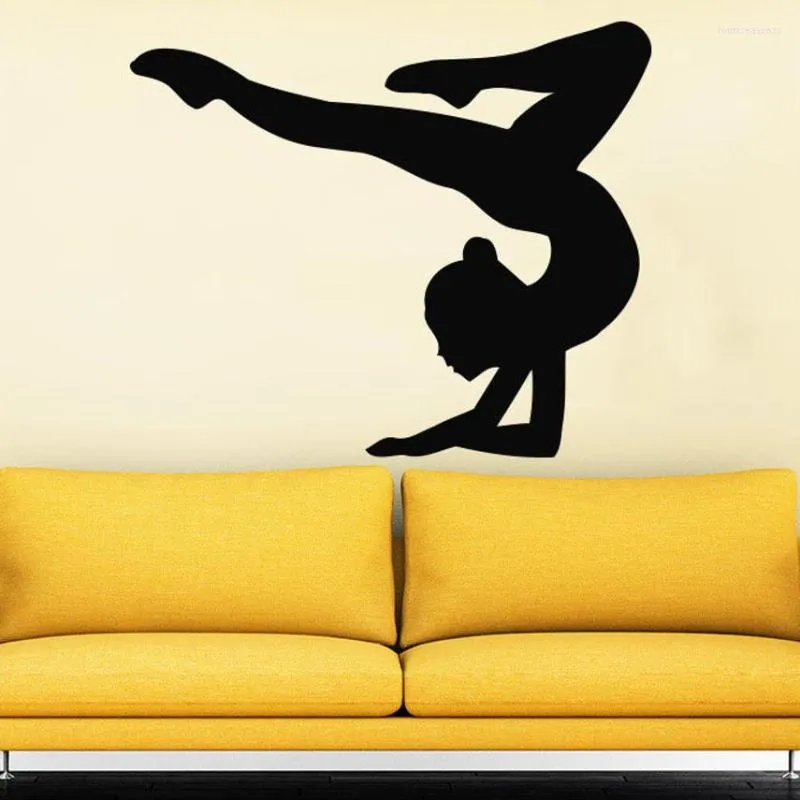 Muurstickers gymnast stickers sportmeisje sticker gymnastiek dansstudio decor voor huis baby kinderkamer c338