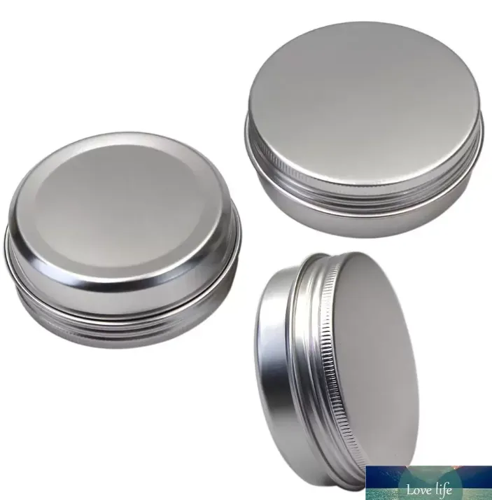 Klasyczny 60G aluminiowy słoik kosmetyczny 2 uncji srebrny metalowy makijaż słoika pojemnik na kremowy żel w proszku Zastosuj przyprawę olejową