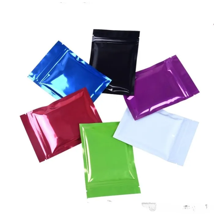 9x13cm various colors reclosable zipper Packaging mylar bag glossy package bags flat moisture proof crafts packing Pouches