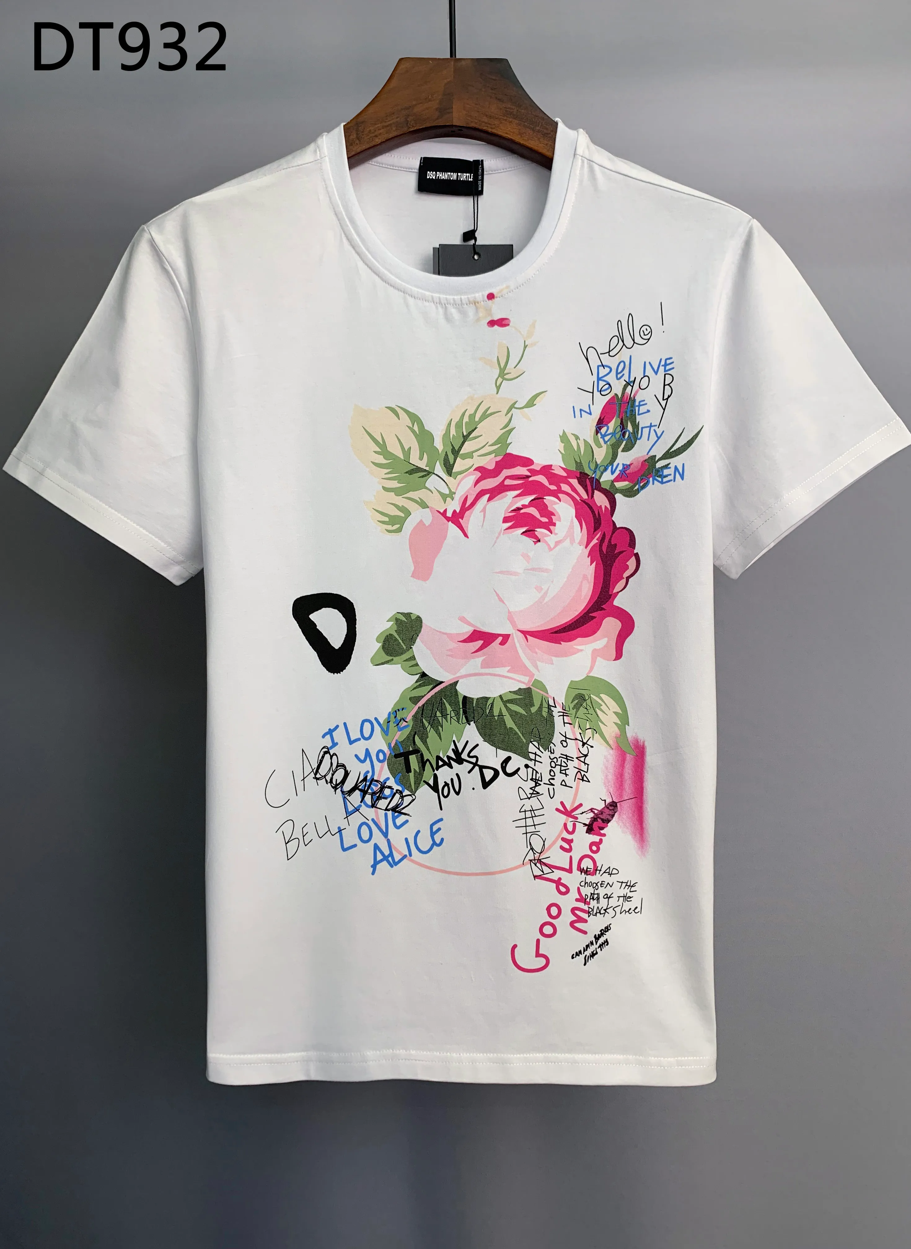 DSQ PHANTOM TURTLE Herr T-shirts Herr Designer T-shirts Svart Vit Baksida Cool T-shirt Herr Sommar Italienskt Mode Casual Street T-shirt Toppar Plus Size M-XXXL 158361