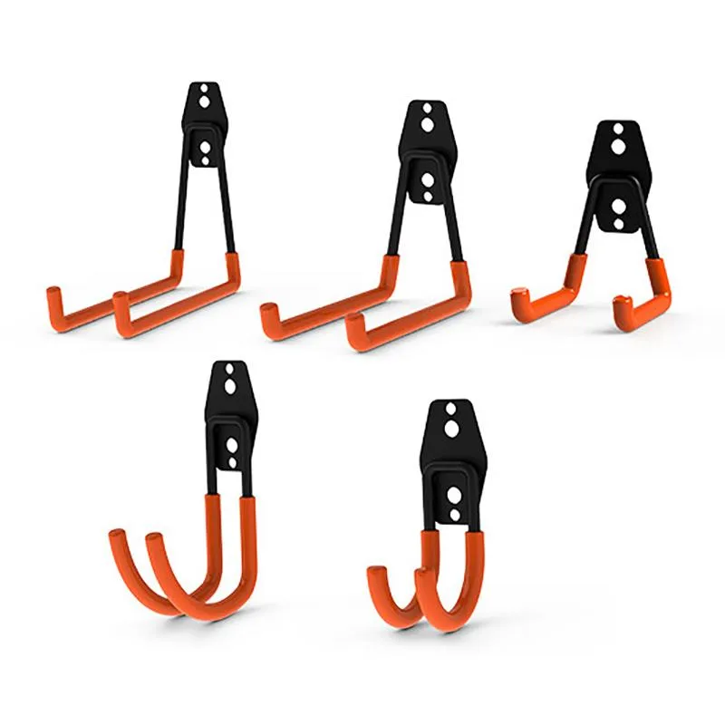 Hooks & Rails High Quality Orange Steel Garage Storage Utility Double Warehouse Balcony Metal Garden Wall Organizer Hanger 1pcHooks