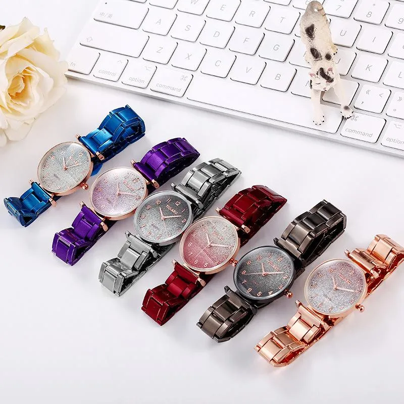 Wristwatches 2023Magnetic Starry Sky Women Wrist Watch For Ladies Top Rose Gold Relogio Feminino Female Clock