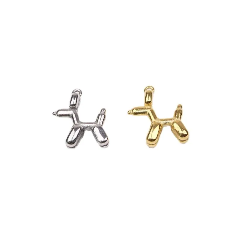 Charms 1pcs 20mm Wholesell Stainless Steel High Quality Lovely Dog Pendant DIY Necklace Earrings Bracelets Unfading 2 Colors