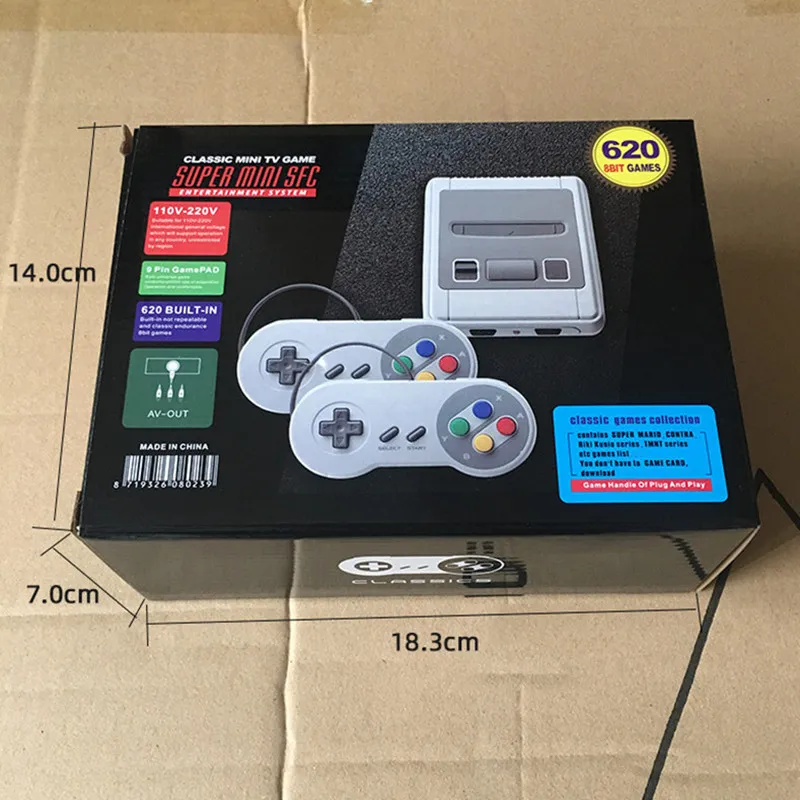 Nostalgic Host Mini Classic Retro Players 8 bits 620 TV Console de jeu vidéo pour consoles de jeux SNES Sortie AV avec emballage de vente au détail Dropshipping