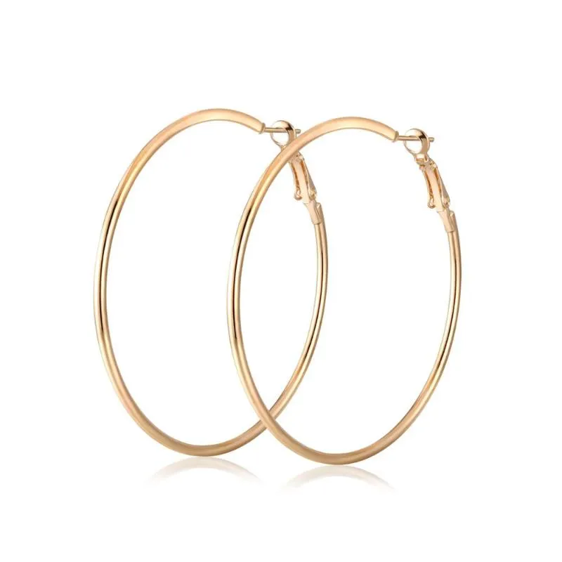 Boucles d'oreilles créoles Huggie mode transfrontalière grand cercle personnalité européenne et américaine polyvalente femme