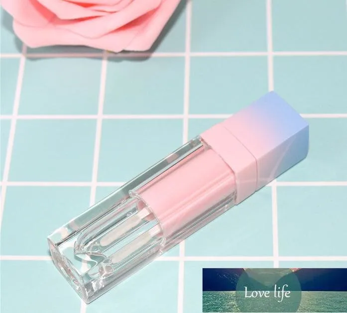 Kwaliteit vierkant lege lipgloss buisgradiënt roze blauw plastic elegante lippenstift vloeistof cosmetische containers 5 ml monster 200 %/lot