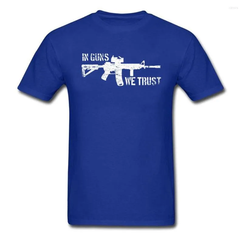 T-shirts hommes T-shirt hommes T-shirt dans les armes à feu nous faisons confiance T-shirt pour hommes Style militaire Été Automne Chemise O Cou Drop Ship Rétro Designer To293r