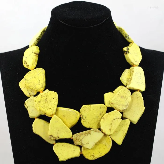 Choker Superior Yellow oświadczenie Naszyjnik Naturalny Stone Bold Party Biżuteria 5 kolorów TN143