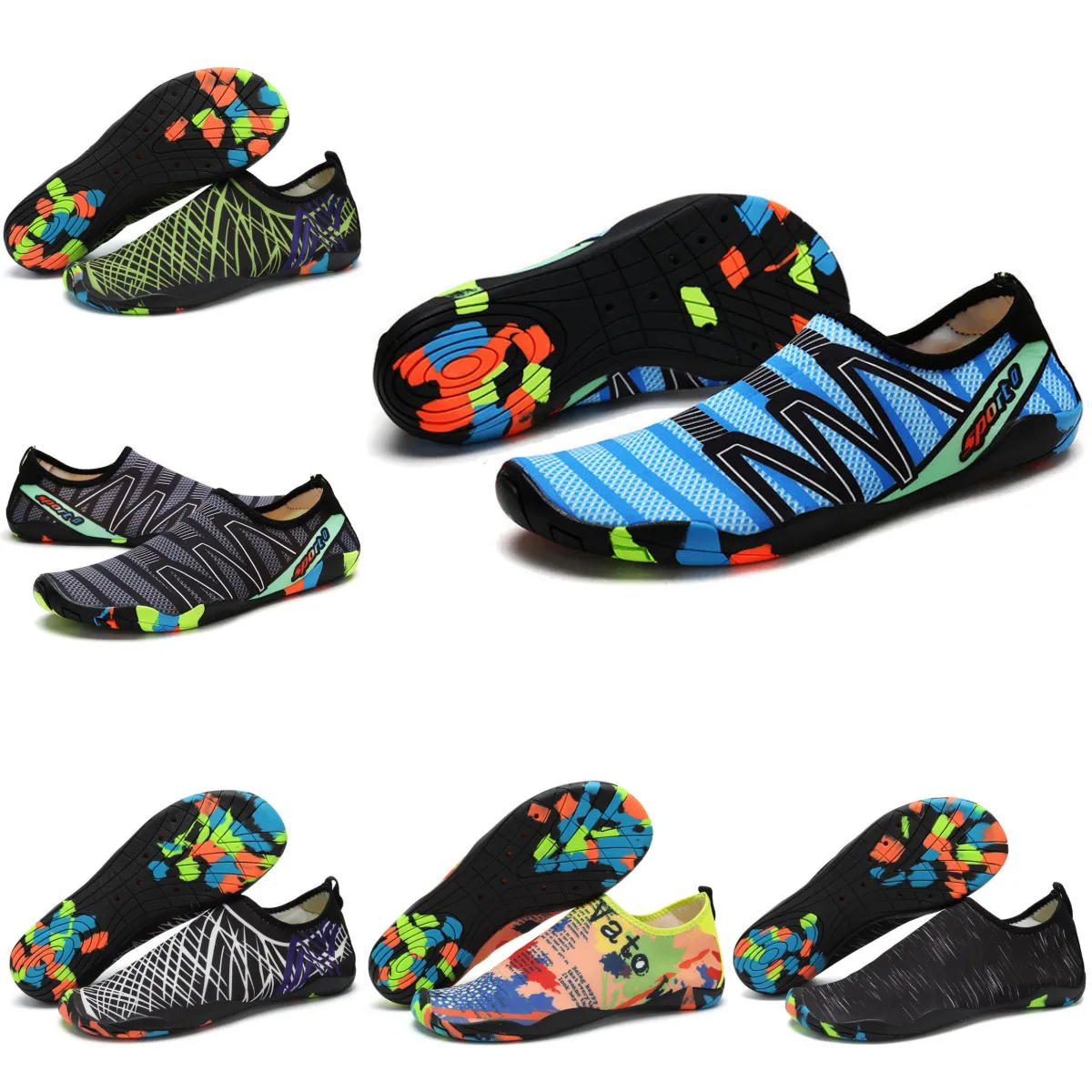 Water Shoes Women men shoes antiskid Yellow Orange Black Swim Dark Blue Diving Outdoor Barefoot Quick-Dry size eur 36-45