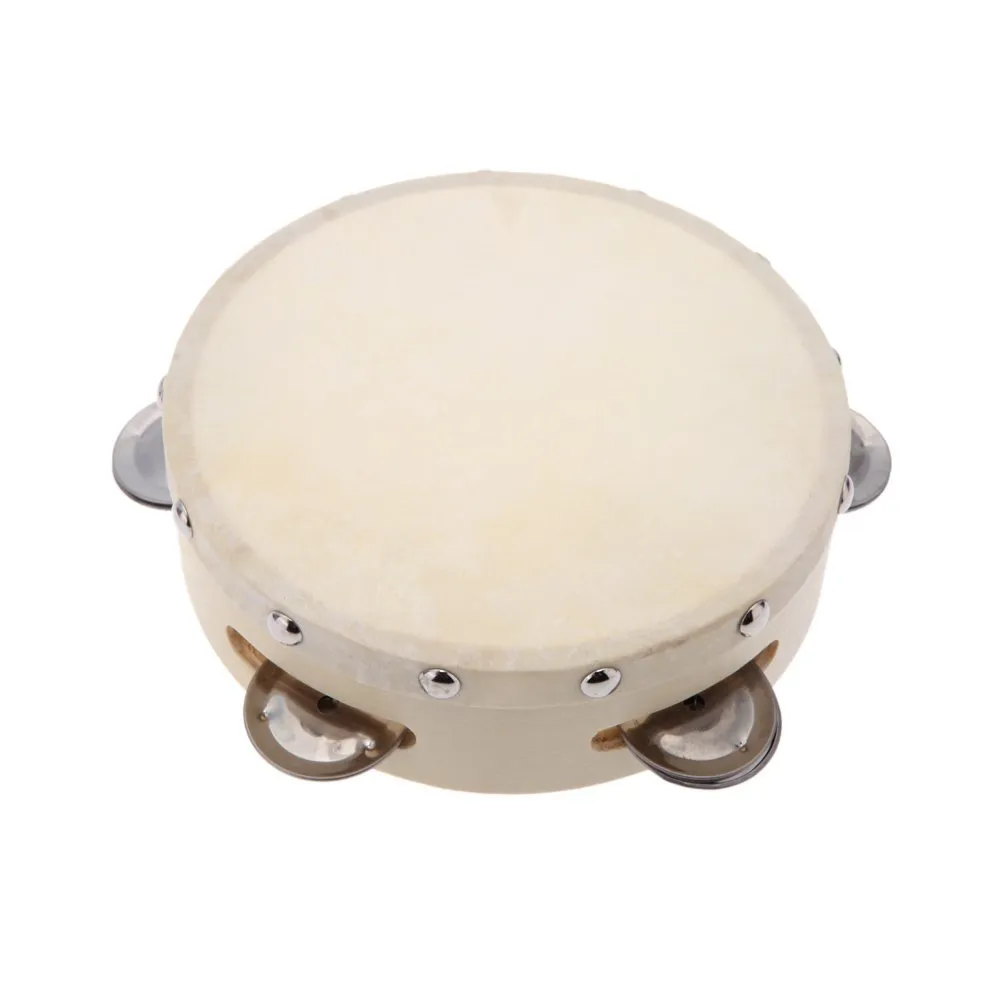 Handheld 6 In 1 Irish Tambourine Drum Bell With Metal Jingles Perfect Percussion Musical Toy For
