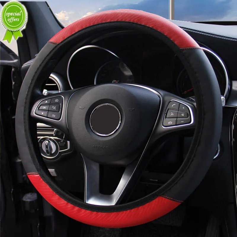 New Car Steering Wheel Cover Carbon Fiber Without Inner Ring Elastic Anti-Slip PU Leather For A6 (4B2 C5) For Diavel For softail