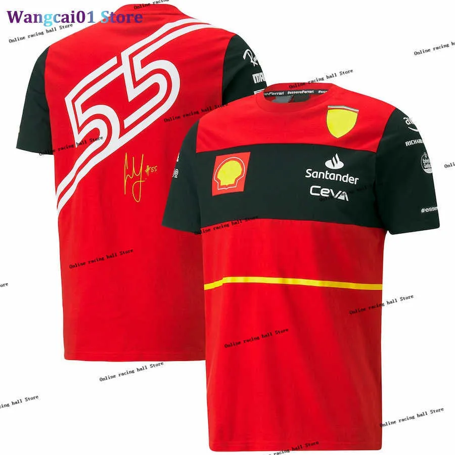 Wangcai01 DIY 티셔츠 2022 팀 Carlos Sainz 티셔츠 최신 Hot SA Formula One F1 Shirts 오프 도로 숨을 쉬는 모토 탑 남성용 대형 3D 티 0315H23