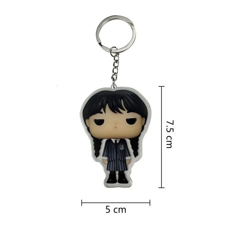 Horror Keychain Toy Wednesday Addams Hand Doll Silicone Key Accessories  Figures