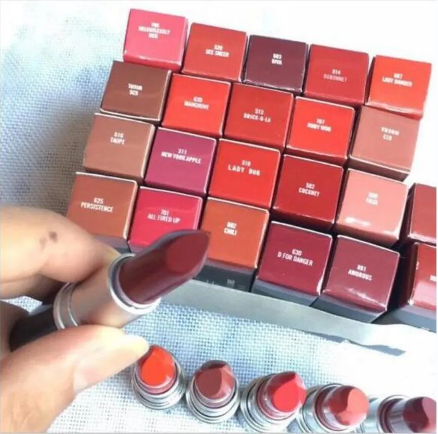 Satijnen lippenstift Rouge A Levres 13 Colors Luster M Brand Lipstick met serie nummers aluminium buis nieuw pakket