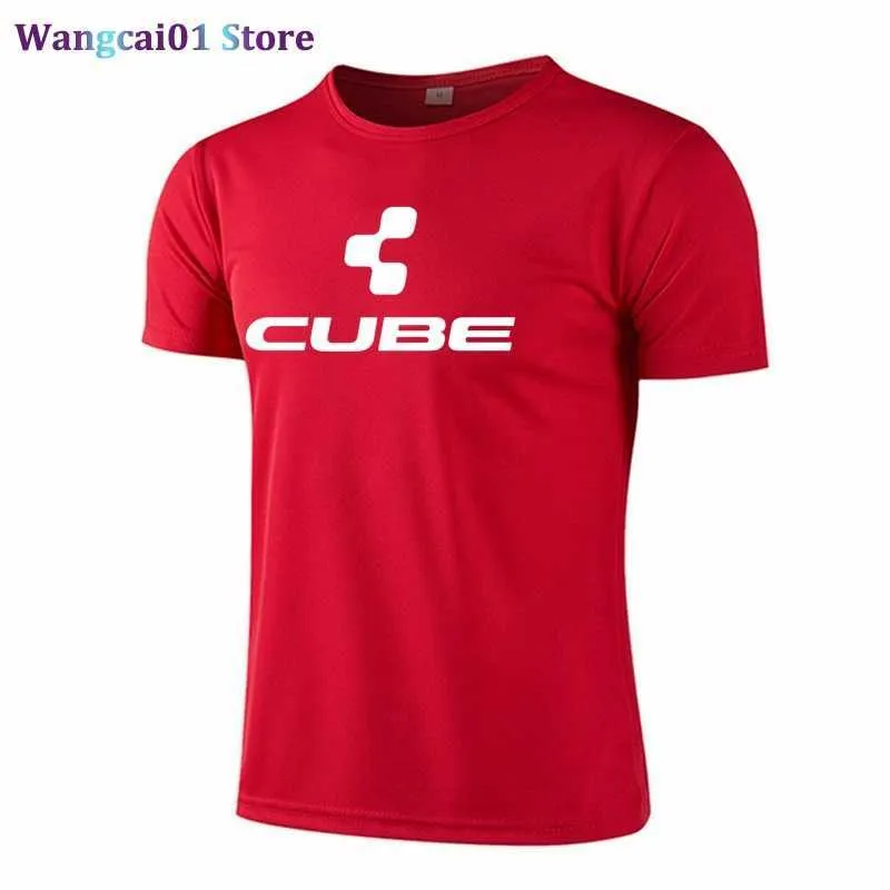 wangcai01 T-shirt fai-da-te CUBE T-shirt in rete traspirante estiva da uomo Abbigliamento sportivo T-shirt elasticizzate in felpa Ma T-shirt da palestra per allenamento con stampa di moda taglie forti 0315H23