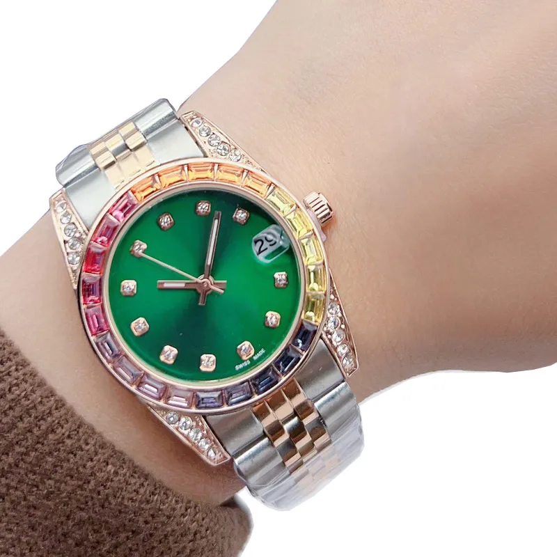 Panie Watch 31 mm Rhinestone Gold Top Designer Diamond Fashion Watches Waterproof Wristwatches na damski świąteczny prezent urodzinowy