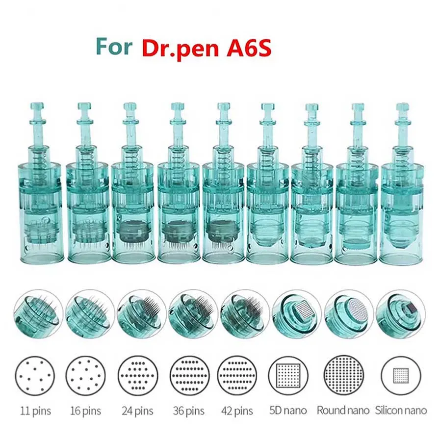 Dr. Pen Ultima A6S Derma Pen stamp Needle Cartridges Bayonet Replacement tip Micro-needling 11/16/36/42 pin Nano