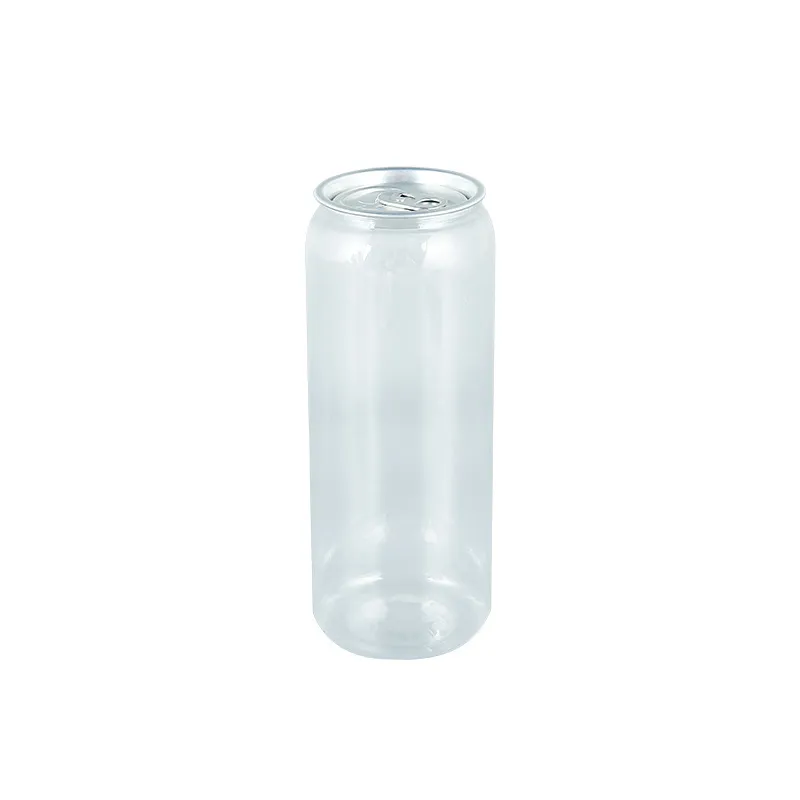 Transparent Tumblers Juice Coffee Beverage Soda Bottle PET Plastic Can with lid empty bottles