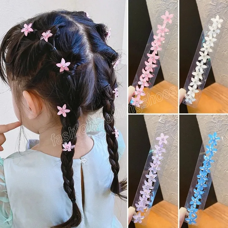 Children's Hair Clip Braided Hair Small Flower Hair Buttons Hairpin Girl Cute Headdress Girl Mini Hair Claw Hair Accessories