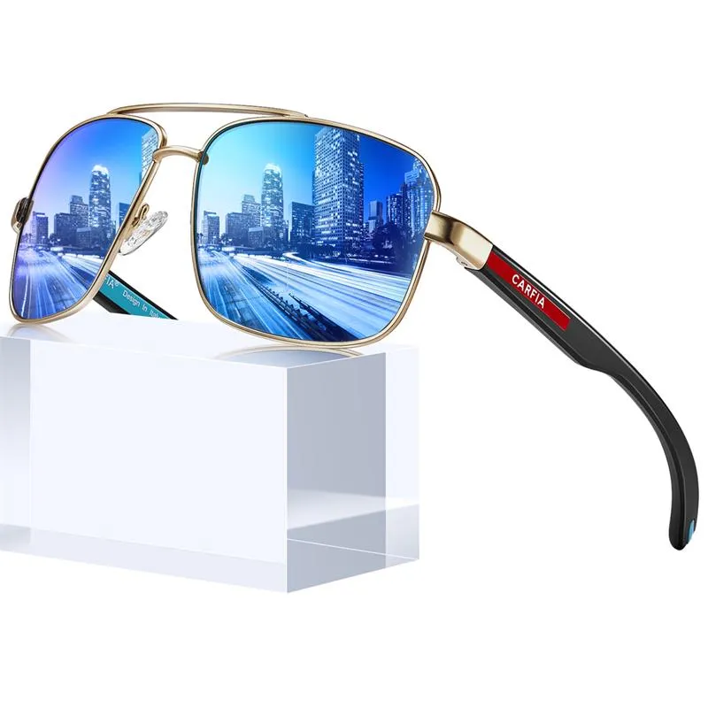 Carfia Поляризованные солнцезащитные очки для мужчин Роскошные мужские брендовые дизайнерские солнцезащитные очки Attitude Солнцезащитные очки Cool Driving Metal Солнцезащитные очки