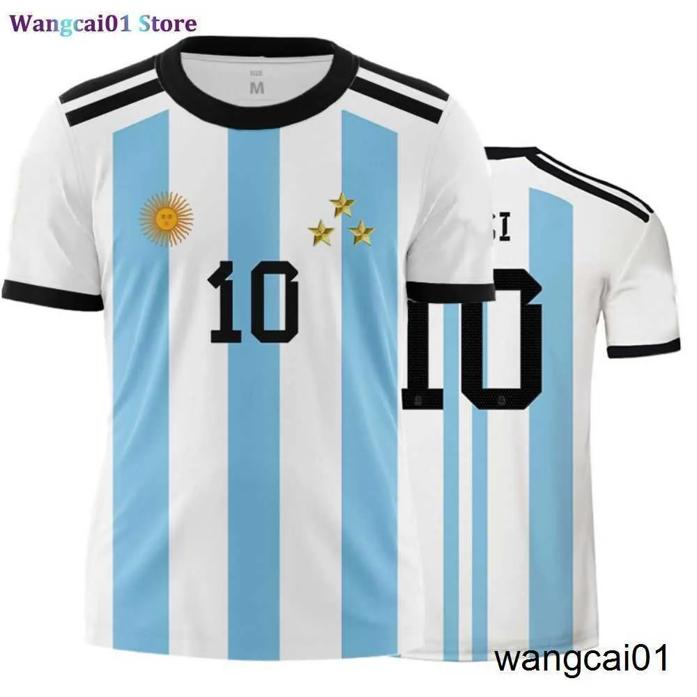 wangcai01 DIY T-Shirt Argentina National Flag 3D Printing Men's T-Shirt Children's Round Neck Casual Short Seve T-shirt Unisex Sportswear Summer Top 0315H23