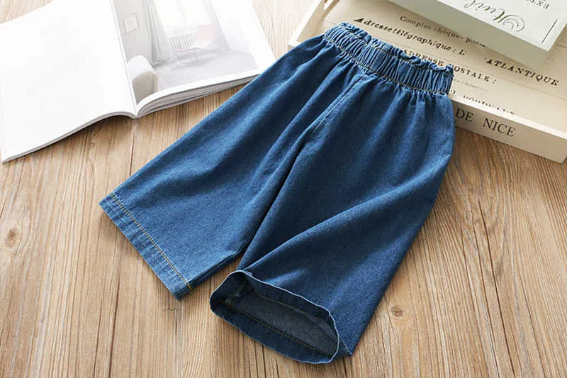 Conjuntos de roupas primavera conjunto de roupas moda meninas calças terno jeans denim conjunto de roupas para crianças conjunto de duas peças crianças roupas de verão