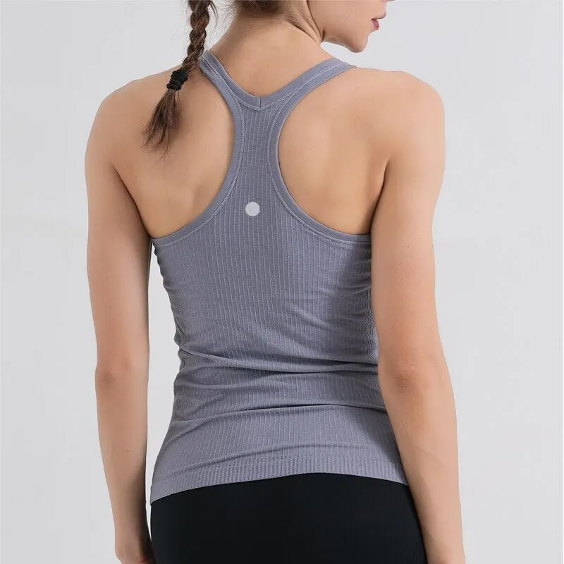 Ll Femmes Ebb To Yoga Street Tank Gym Gym Bra sans crop top back Femme Crew Cou