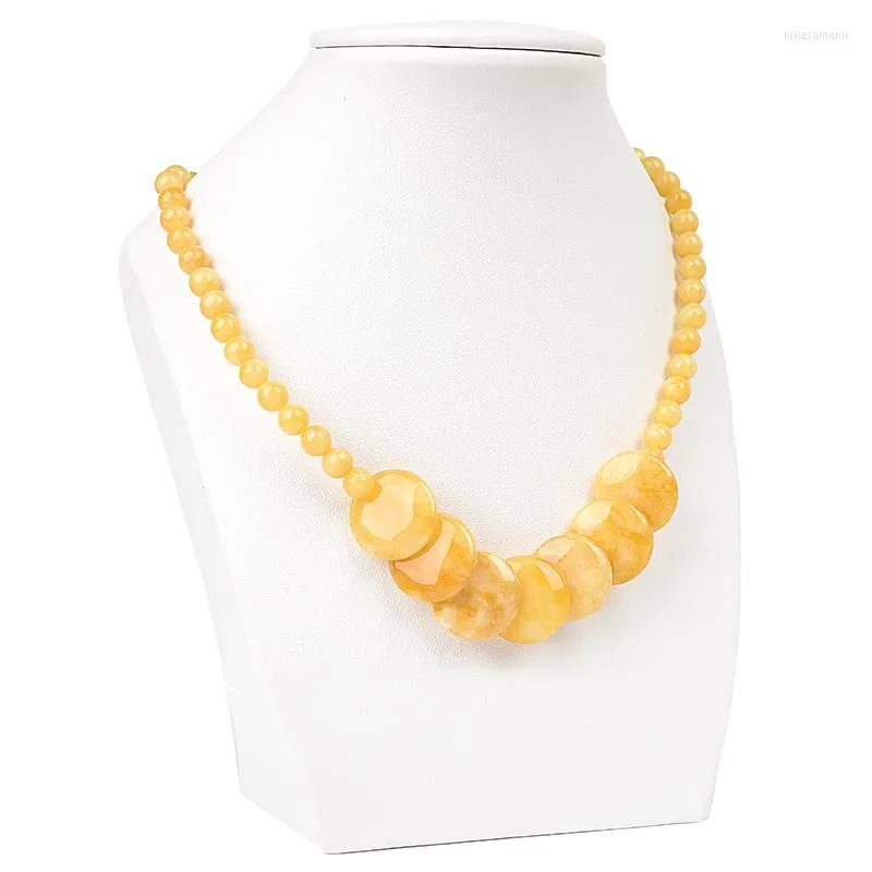 Chains Glittering Jewelry Yellow Topaz Jasper 6-18mm For Making Necklace 18inch From Wholesaler H94