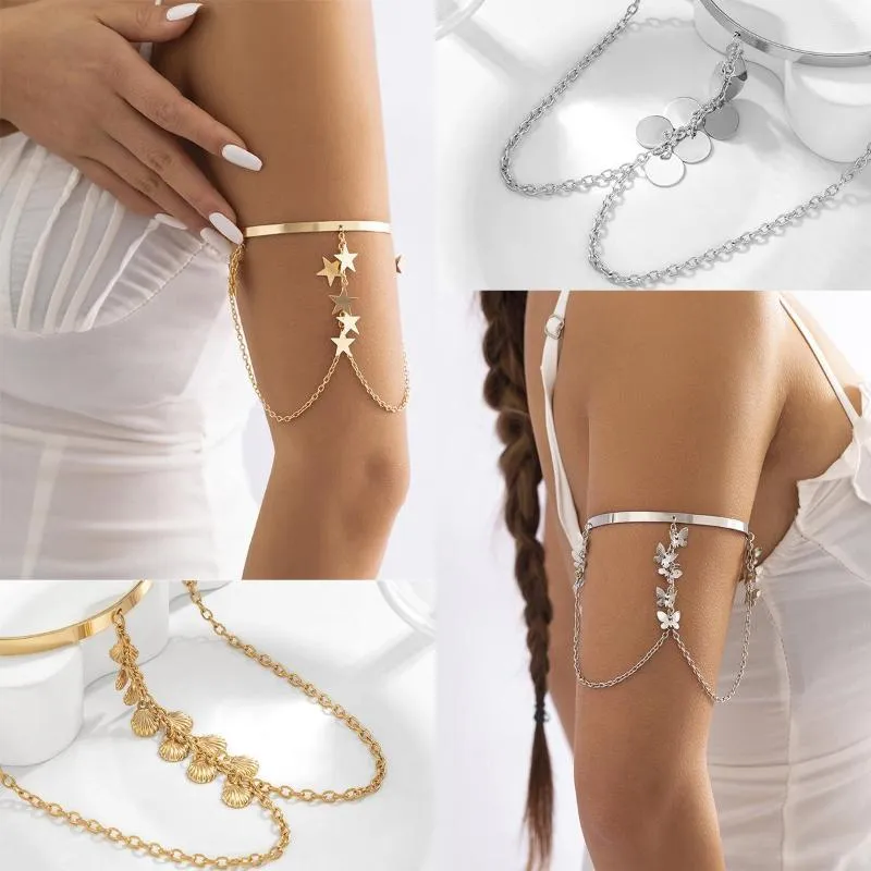 Bangle Trend Upper Arm Bracelet Adjustable Bangles For Women Gold Color Cuff Armlet Armband 2023 Punk Sexy Jewelry