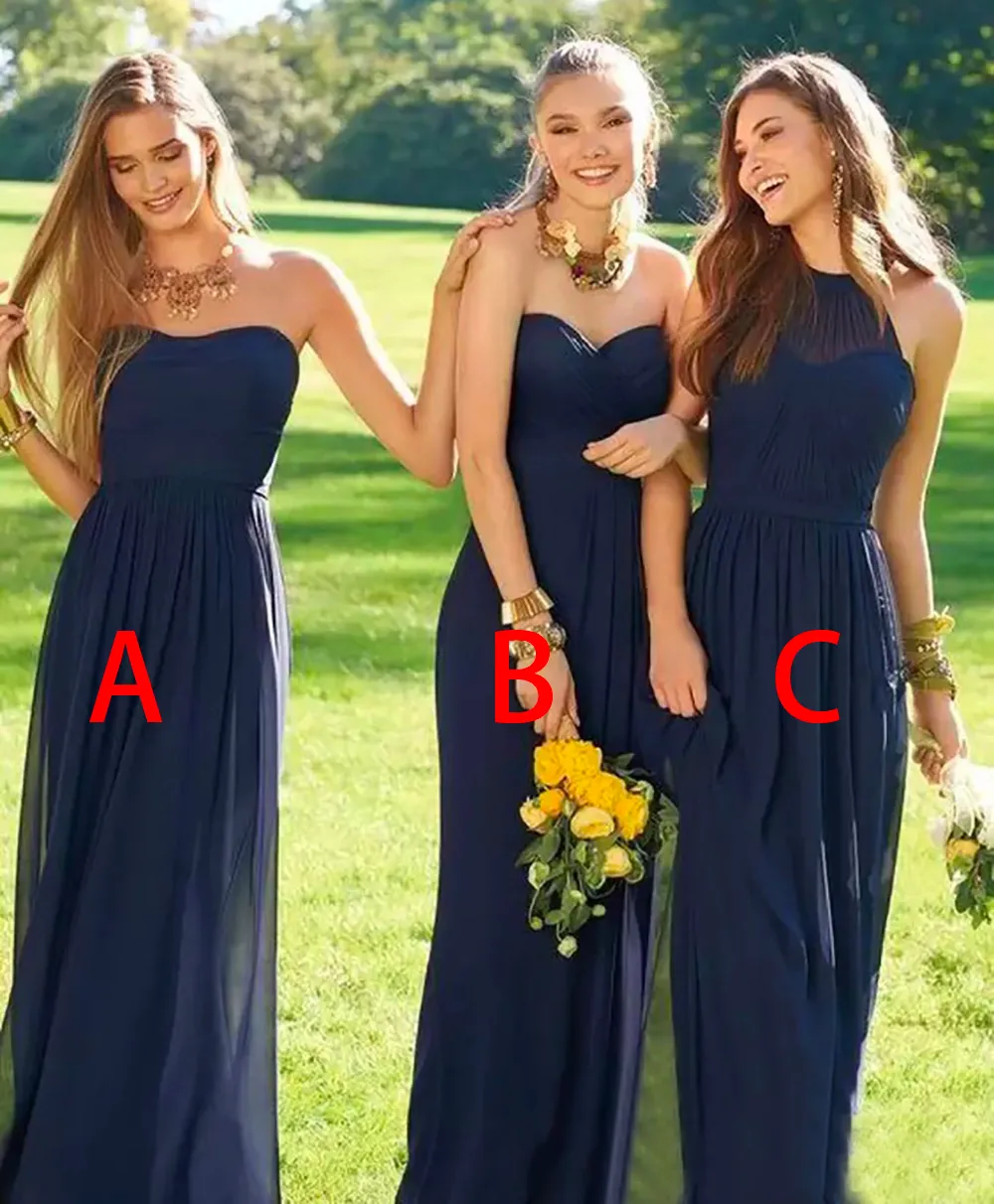 Brautjungfernkleider, Abschlussball-Partykleid für Hochzeiten, formell, neu, individuell, Übergröße, O-Ausschnitt, A-Linie, ärmellos, Chiffon, mit Falten, Spitze, bodenlang