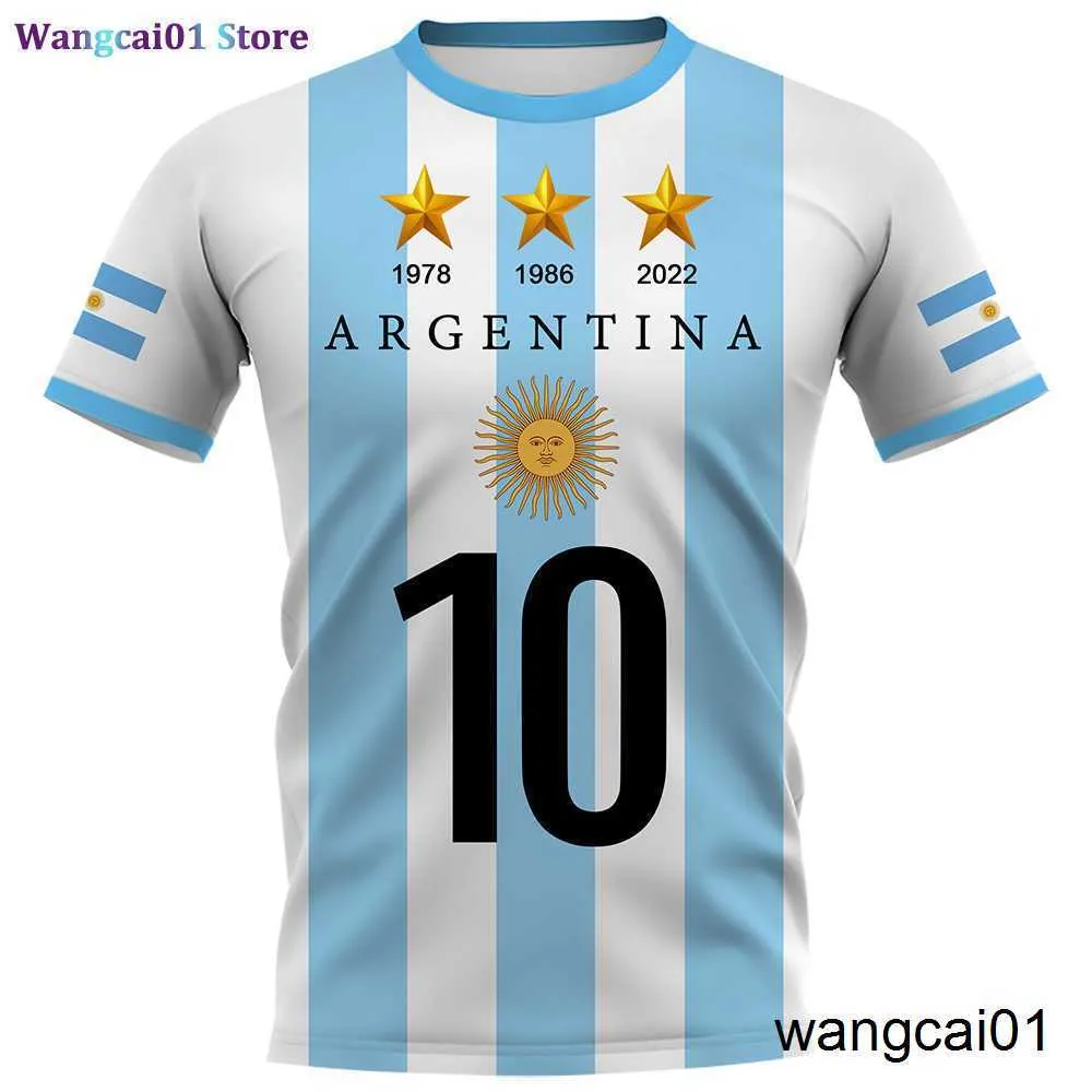 wangcai01 DIY T-Shirt CLOOCL DIY Number Argentina Flag T-Shirt Fashion 3D Printed Short Seve Featured T-Shirts 2022 Casual Activewear Summer Tops 0315H23