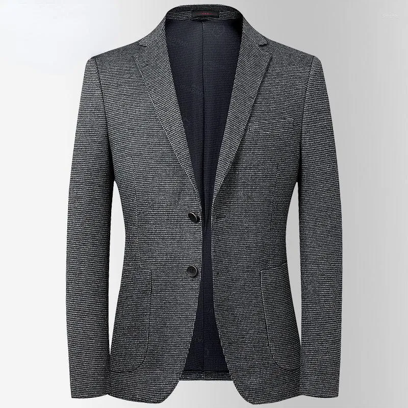 남자 양복 2023 남자 의류 남성 패션복 재킷 슬림 한 고품질 비즈니스 블레이저스 오버 코트 탑 H110