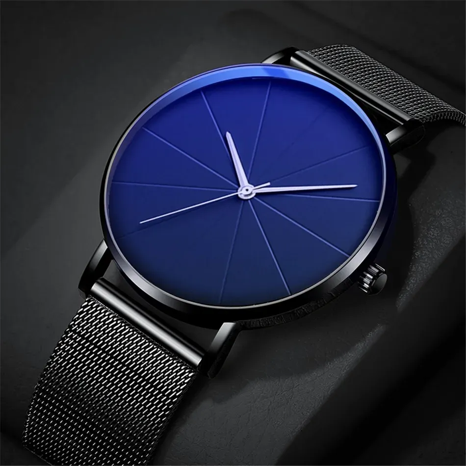 Mannen kijken naar Business Watches Quartz Polshipwatch Designer Metal Strap Montres de Luxe