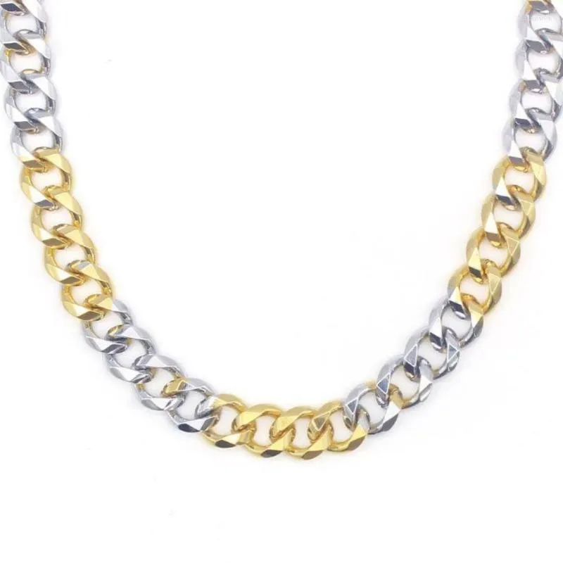 Ketten Hiphop Curb Cuban Gold Silber Farbe Halsketten Chic Mode Design Halskette Charme Link Kette Für Männer Frauen Schmuck Geschenke