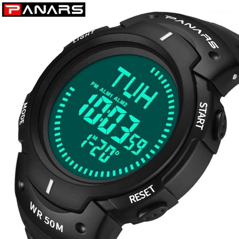 Wristwatches Sports Men's Watches 50M Waterproof Compass Watch Military LED Digital Men Montre Homme