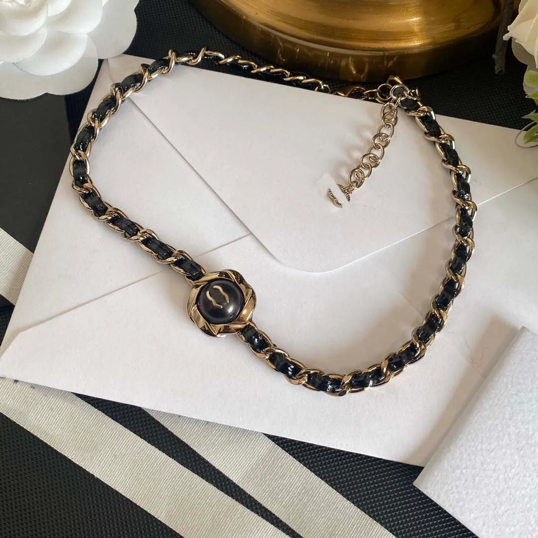 T GG Chokers Luxe Designer Chokers Kettingen Gouden Vrouwen Ketting Lederen Choker Ketting 925 Verzilverd Koper Letter Hanger Kettingen Voor W