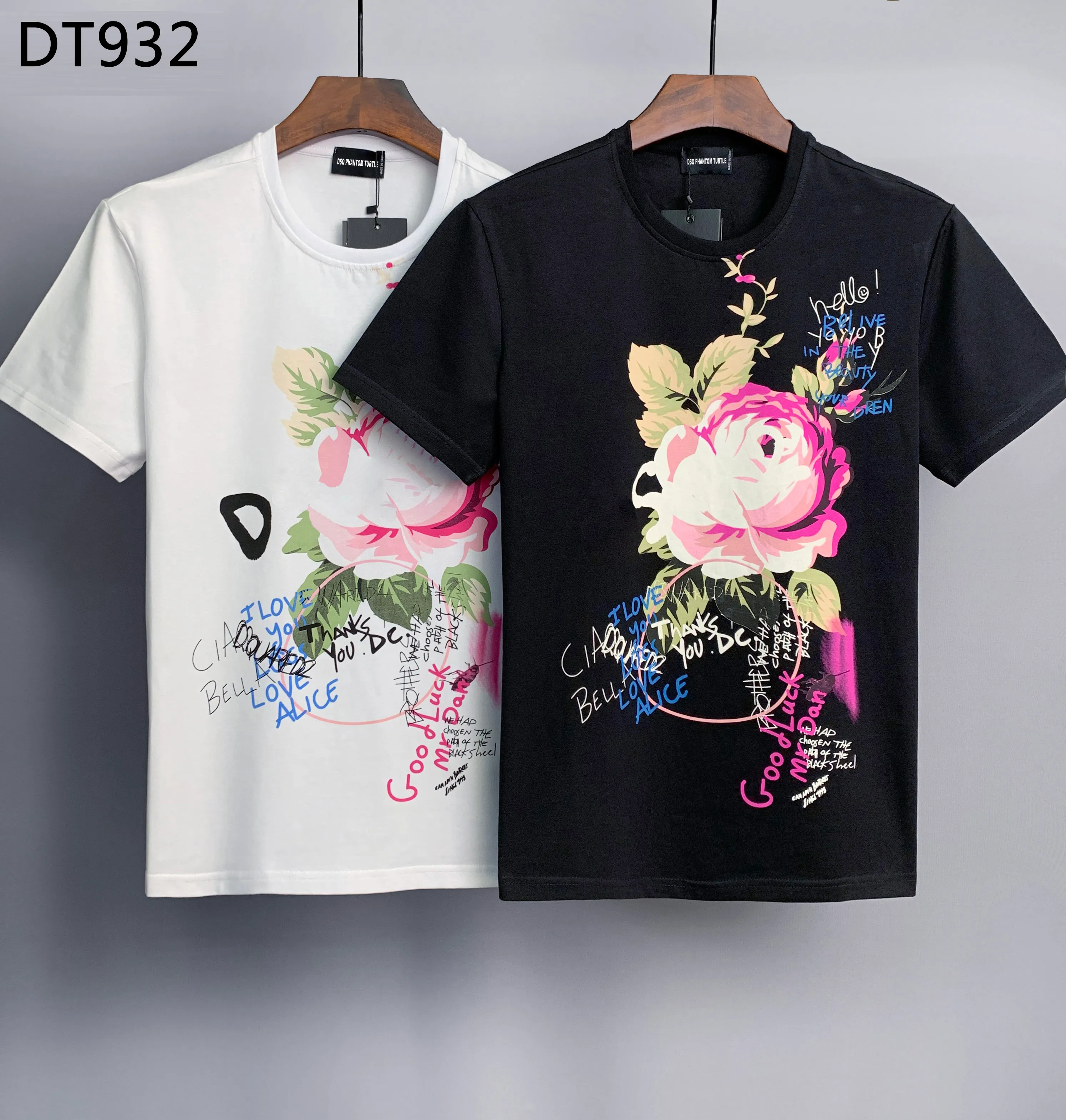 DSQ ファントム タートル メンズ Tシャツ メンズ デザイナー Tシャツ ブラック ホワイト バック クール Tシャツ メンズ 夏 イタリア ファッション カジュアル ストリート Tシャツ トップス プラスサイズ M-XXXL 158314