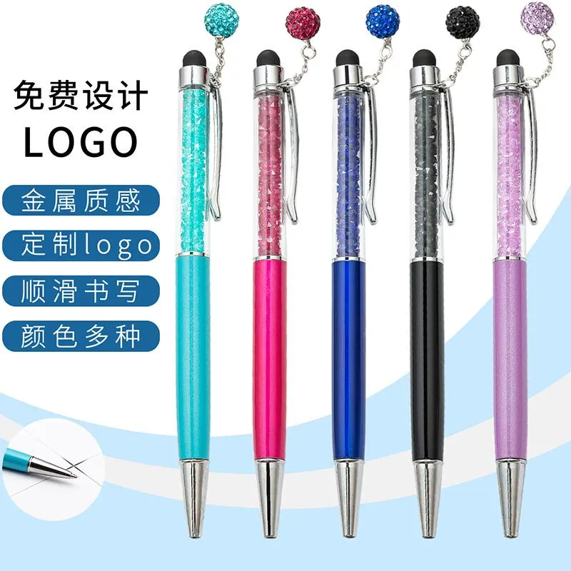 Stylo à bille créatif pour écran tactile, stylo à bille en diamant, fournitures scolaires, cadeaux personnalisés Kawaii