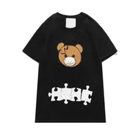 Mens T Shirts Designer Women Bear Print Tshirts Summer Fashion Puzzle Short Sleeve Man Street Style Tees Woman Clothing High Quality