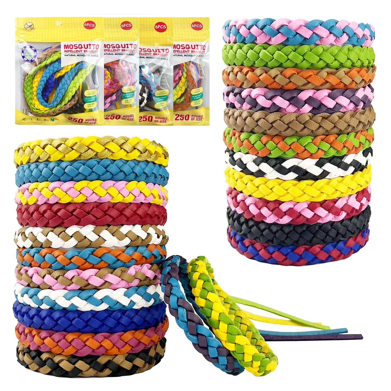 FeelGlad 12 Pack Mosquito Repellent Bracelets, 100% Natural | Bug and  Insect Protection, Waterproof DEET-Free Band | Pest Control for Kids and  Adults - Walmart.com