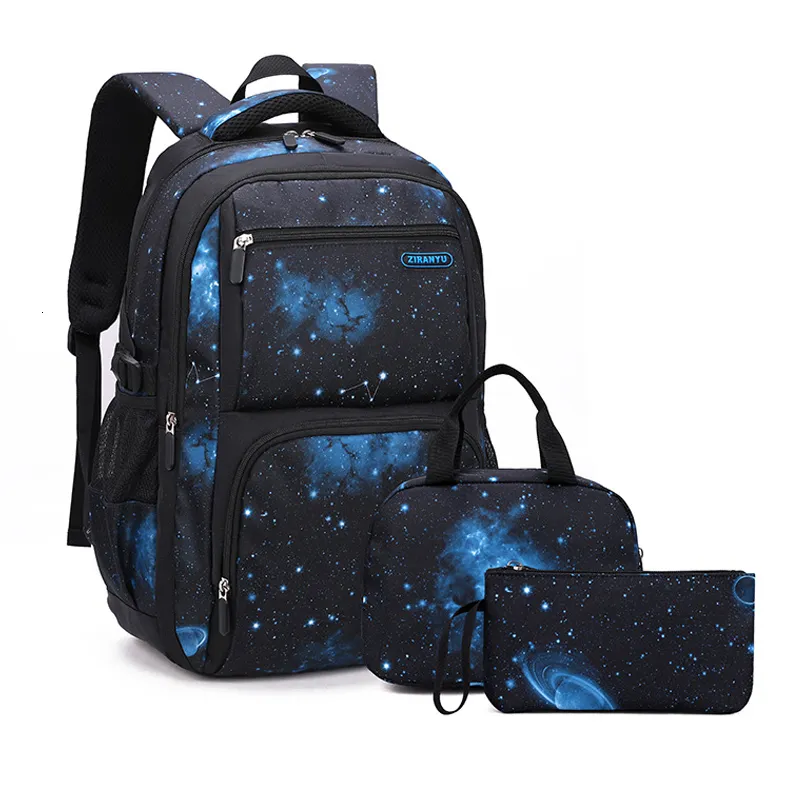 Large Boys School Backpack with 3Pcs Set Durable Middle High School Student Bookbags for Teenagers