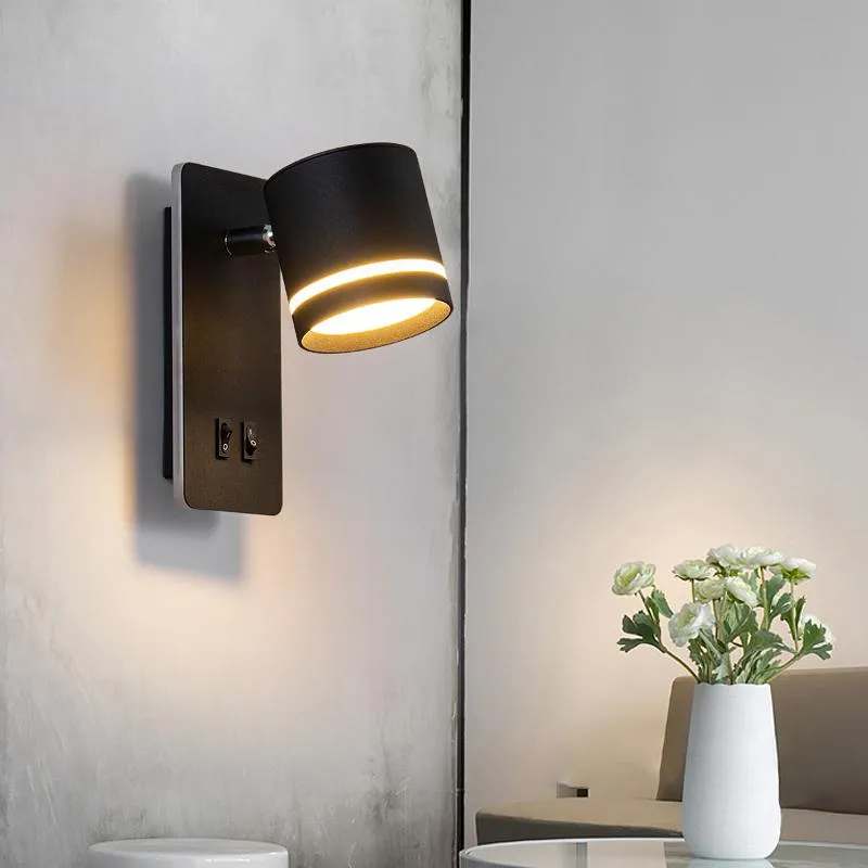 Vägglampa 18W ledmonterande sömnljus fixtur roterbar spotlight dualwitch plugg