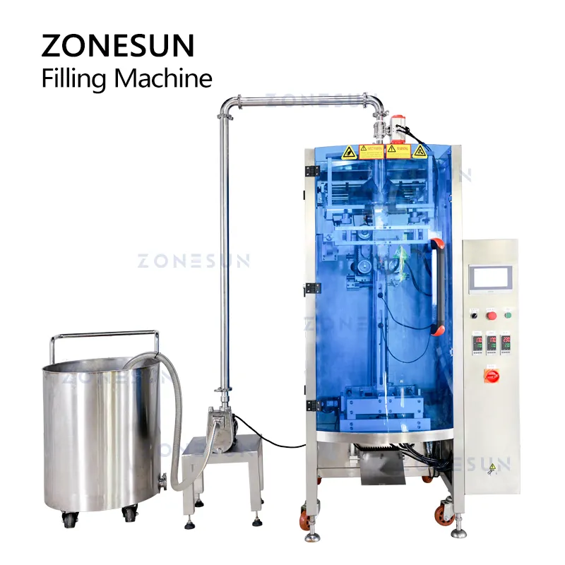 ZONESUN ZS-420GSY Liquid Packaging Machine Sachet Honey Chili Pasta Sauce Peanut Butter Packet Feeding Pump