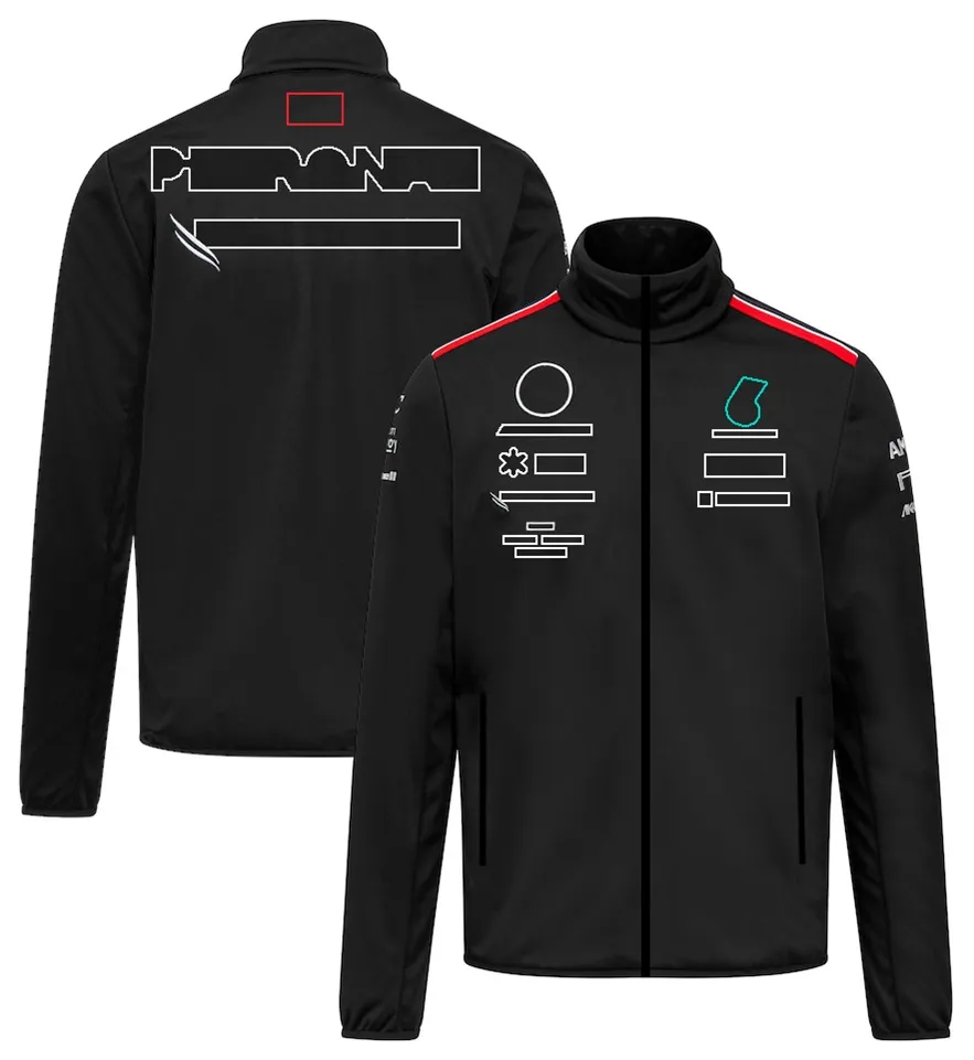 2023 جديد F1 فريق سترة فورمولا 1 سائق أسود zip windbreaker جاكيتات السباق عشاق الخريف والشتاء