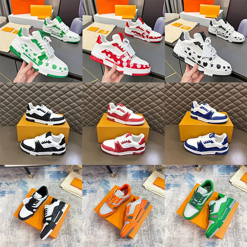 Casual shoes calfskin leather Abloh white green red blue letters cover platform low sneakers 23 years designer sneakers Virgil coach casual shoes.